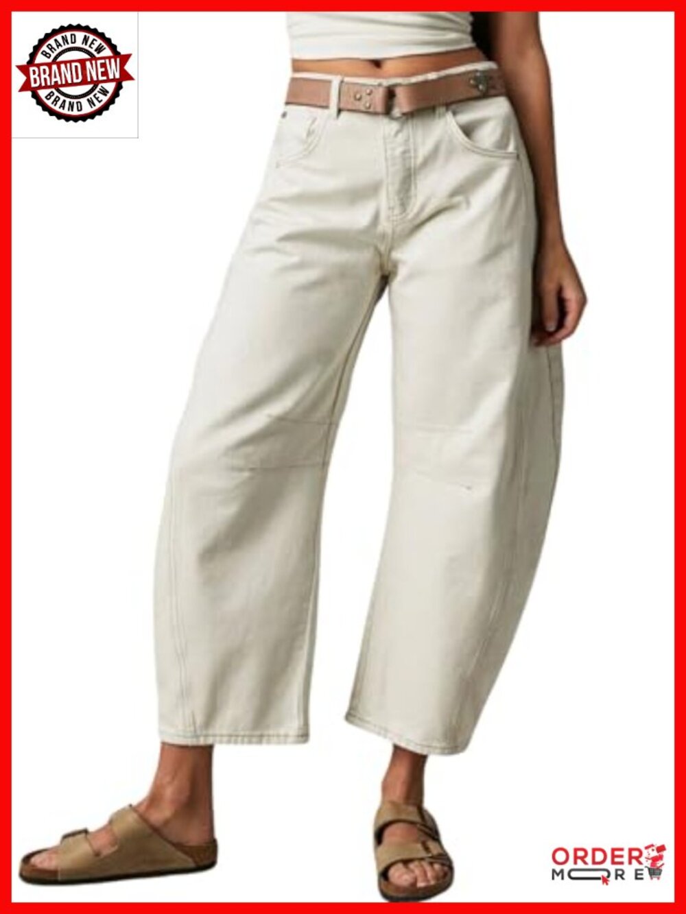 Wide Leg Cropped Baggy Mid Rise Boyfriend Harem Denim Pants